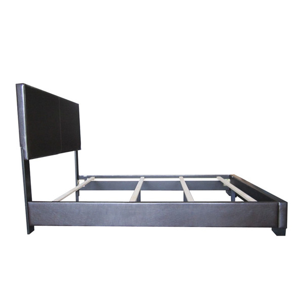 86" X 63" X 47" Queen Black Pu Panel Bed