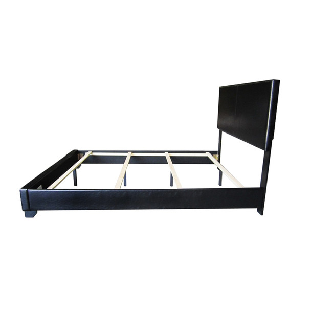 86" X 63" X 47" Queen Black Pu Panel Bed