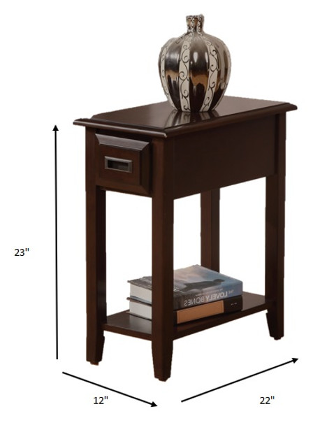 Dark Cherry Wooden Side Table