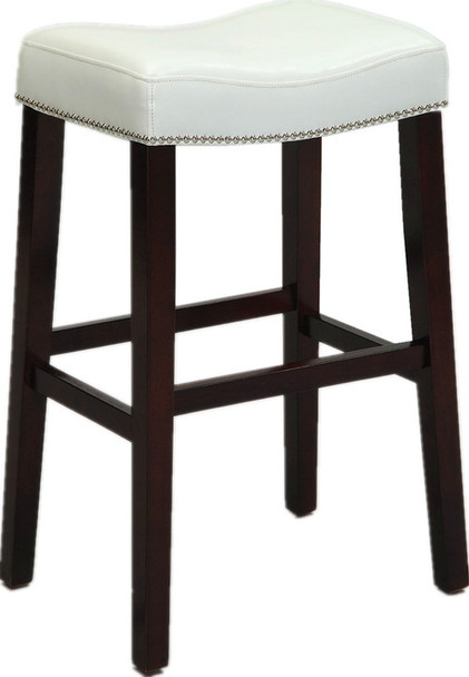 20" X 15" X 30" 2pc White And Espresso Bar Stool