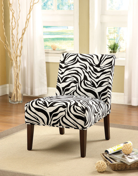 30" X 22" X 33" Fabric And Espresso Accent Chair