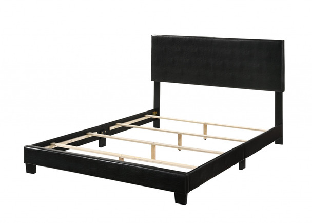 85" X 64" X 47" Queen Black Pu Bed