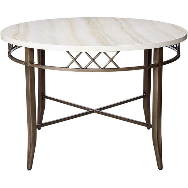 45" X 30" Faux Marble And Antique Dining Table