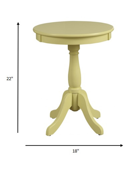 Light Yellow Solid Wooden Pedestal Side Table