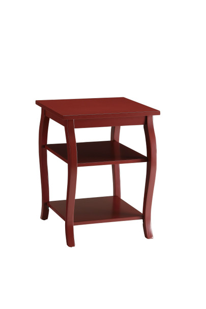 Pop of Color Red Bow Leg Square End Table