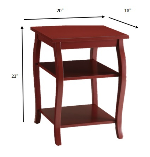 Pop of Color Red Bow Leg Square End Table