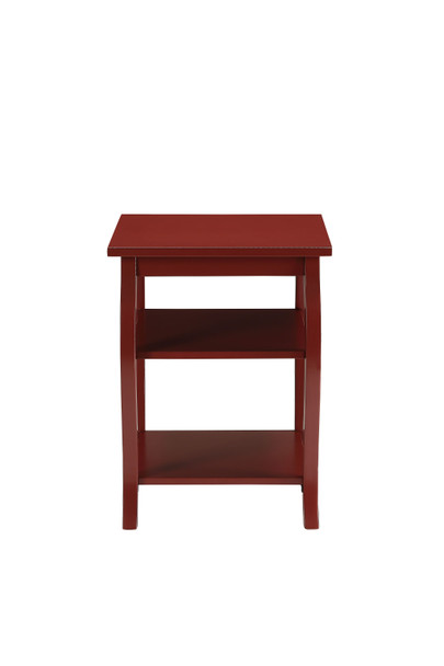 Pop of Color Red Bow Leg Square End Table