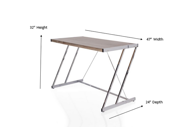 Cool Oak and Chrome USB Desk