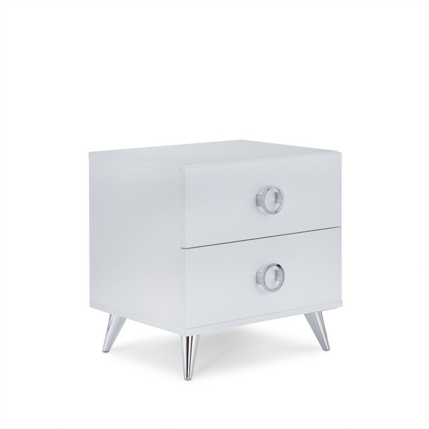 White Wood Rectangular Night Stand