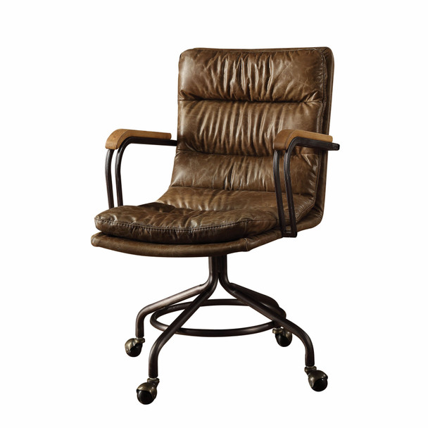 22" X 26" X 36" Vintage Whiskey Top Grain Leather Office Chair