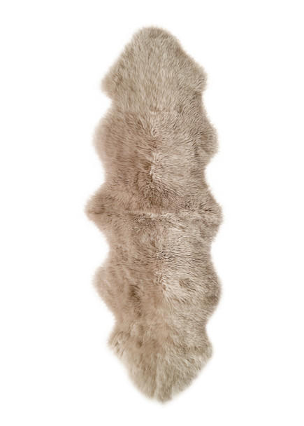 24" x 72" x 2" Taupe Double Sheepskin - Area Rug