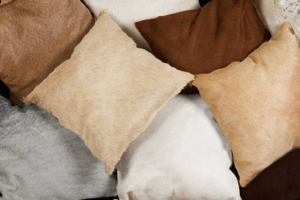 12" x 20" x 5" Natural Cowhide  Pillow 2 Pack