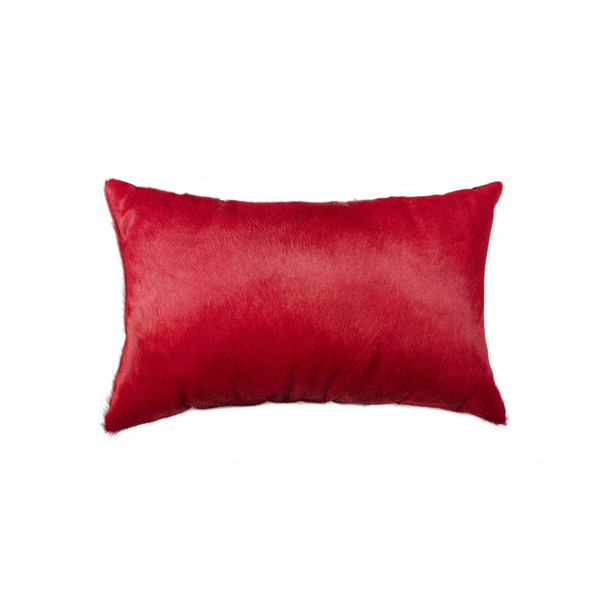 12" x 20" x 5" Wine Cowhide  Pillow