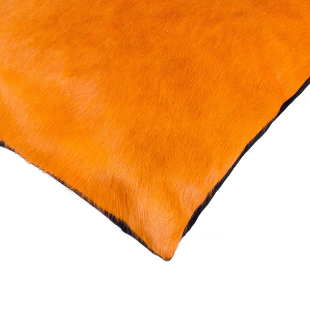 12" x 20" x 5" Orange Cowhide  Pillow 2 Pack