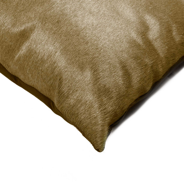 12" x 20" x 5" Taupe Cowhide  Pillow 2 Pack