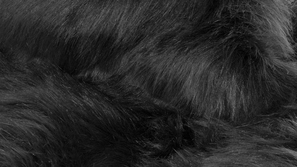 3" x 5" Black Rectangular Faux Fur - Area Rug