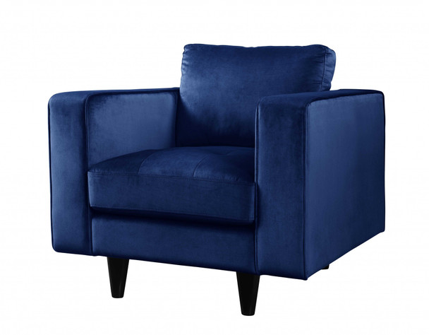 37" X 38" X 35" Navy Velvet Chair