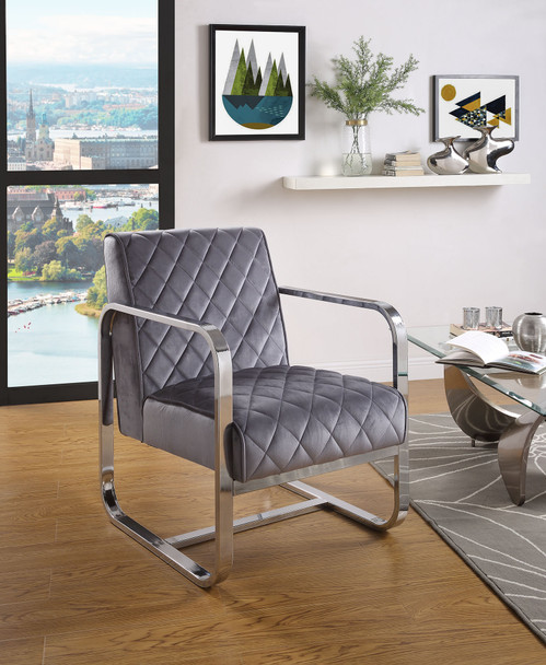 24" X 31" X 34" Grey Accent Chair