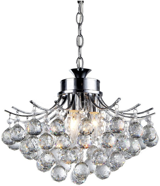 Roman Crystal 3-light Chrome Chandelier