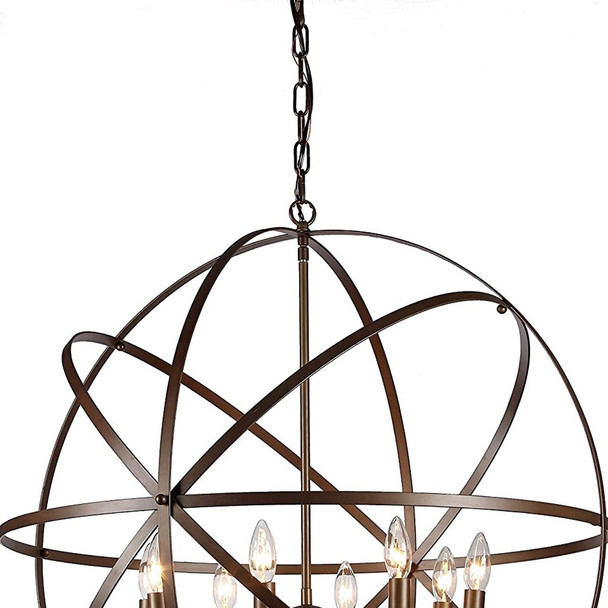 Jossie 8-light Crystal 30-inch Bronze-finish Chandelier