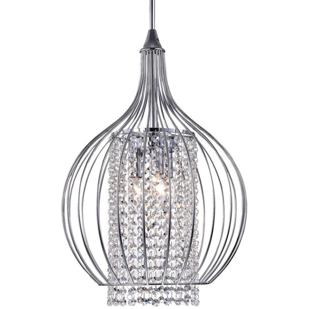 Ryelba Chrome Bulbous Cage Pendant