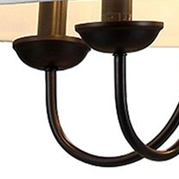 Gwenevere 5-light White Fabric 22-inch Black-finish Chandelier
