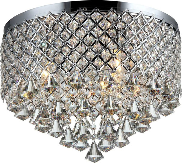 Trey 3-light Chrome 16-inch Crystal Flush Mount