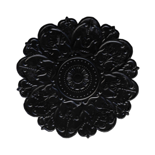Distressed Floral Metal Medallion Wall Decor