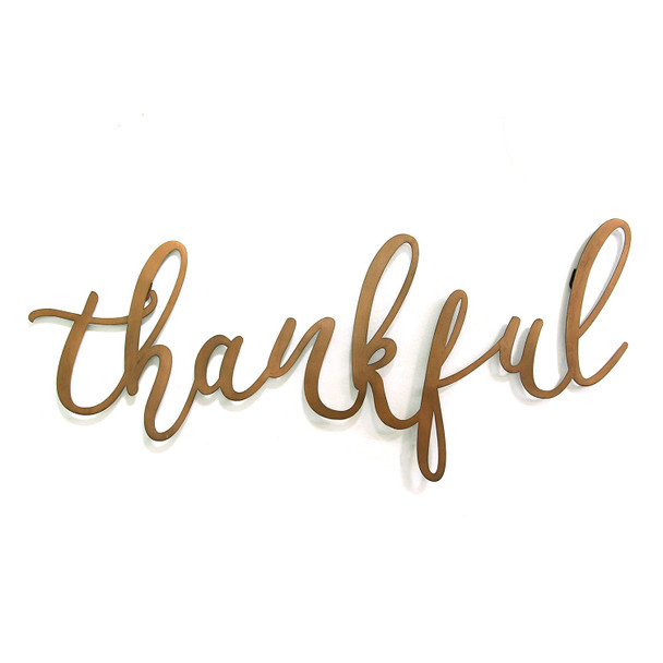 Bronze "Thankful" Metal Script Wall Decor