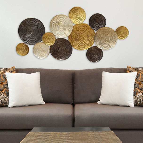 Multi-Metallic Circles Wall Decor