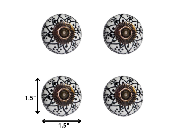 1.5" x 1.5" x 1.5" Black White Copper  Knobs 12 Pack