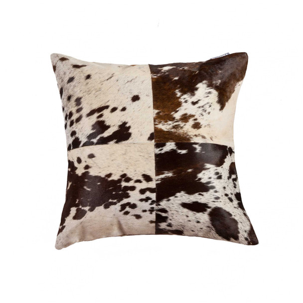 18" x 18" x 5" Flawless White Torino Kobe Cowhide  Pillow