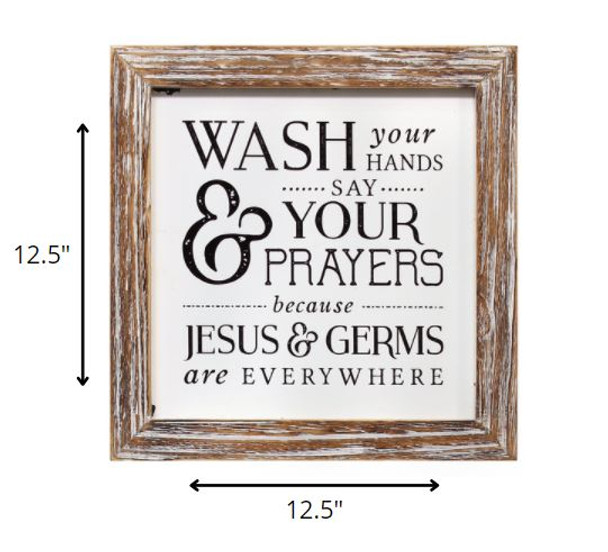 Distressed Brown Wash Your Hands Wall Art