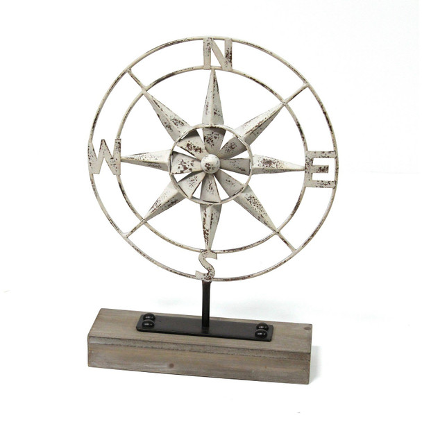 Compass of the Sea Metal and Wood Table Top Decor