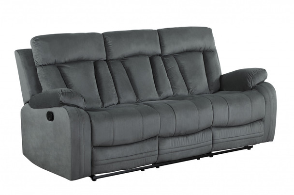 120" Modern Grey Fabric Sofa Set