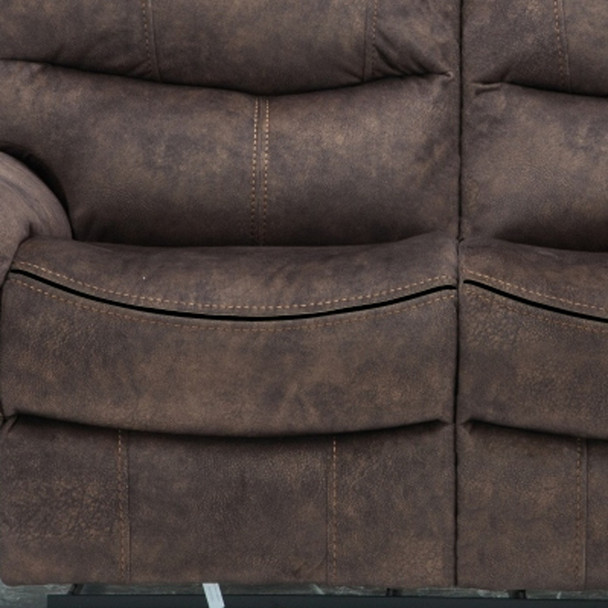 40" Elegant Dark Brown Fabric Loveseat