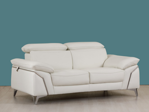 31" Fashionable White Leather Loveseat