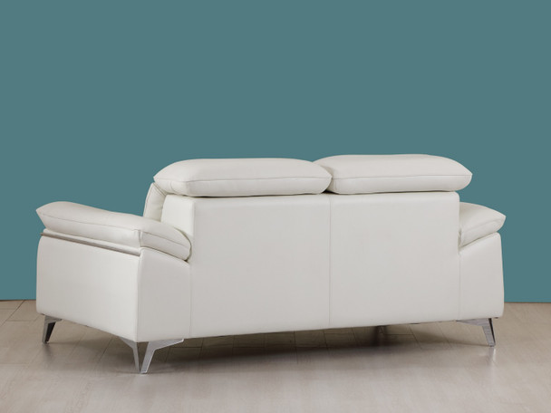 31" Fashionable White Leather Loveseat