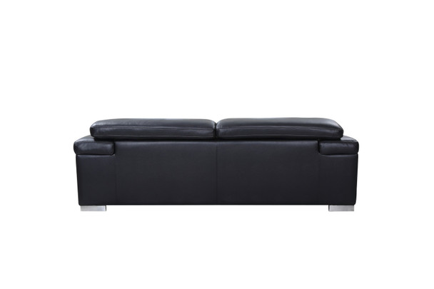 31to 39" Modern Black Leather Sofa