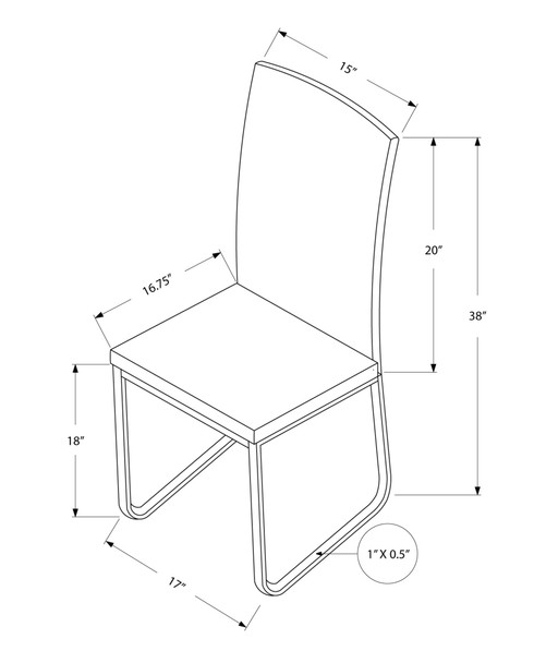 Two 39.5" Leather Look Foam and Chrome Metal Dining Chairs