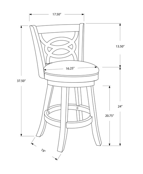 38" x 35" x 78" Oak Black Solid Wood Foam Veneer Leather Look  2pcs Swivel Barstools