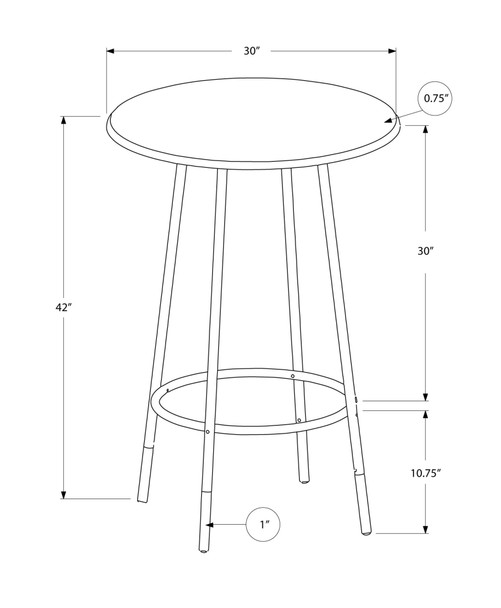 30" x 30" x 42" Cappuccino  Espresso  Mdf  Metal  Home Bar