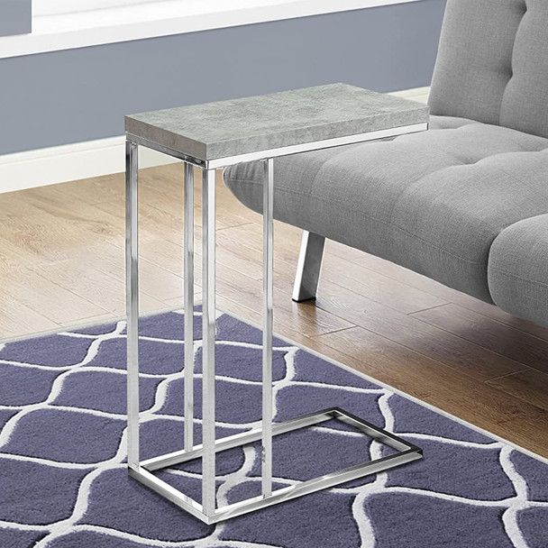 18.25" x 10.25" x 25.25" Grey Particle Board Metal  Accent Table