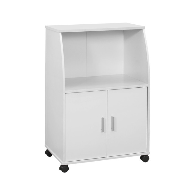 15.25" x 22" x 33" White Particle Board Laminate  Kitchen Cart