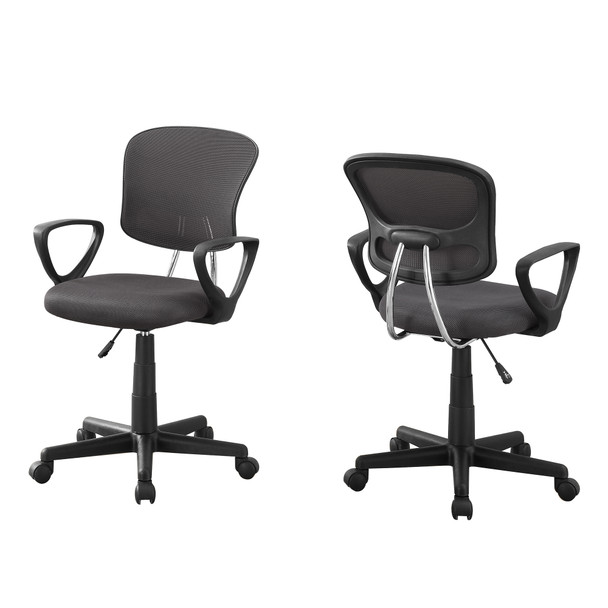 21.5" x 23" x 33" Grey Foam Metal Polypropylene Polyester  Office Chair