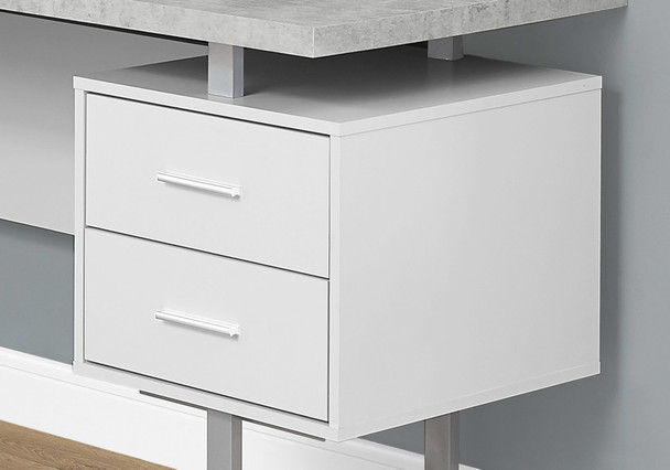 71" x 71" x 30" Grey  Silver  White  Particle Board  Hollow Core  Metal   Computer Desk