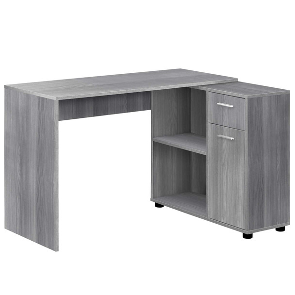 29.5" Grey Particle Board and Laminate Computer Desk with a Storage Cabinet