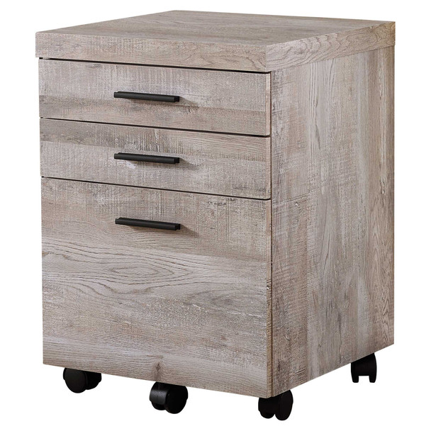 17.75" x 18.25" x 25.25" Taupe Particle Board 3 Drawers  Filing Cabinet