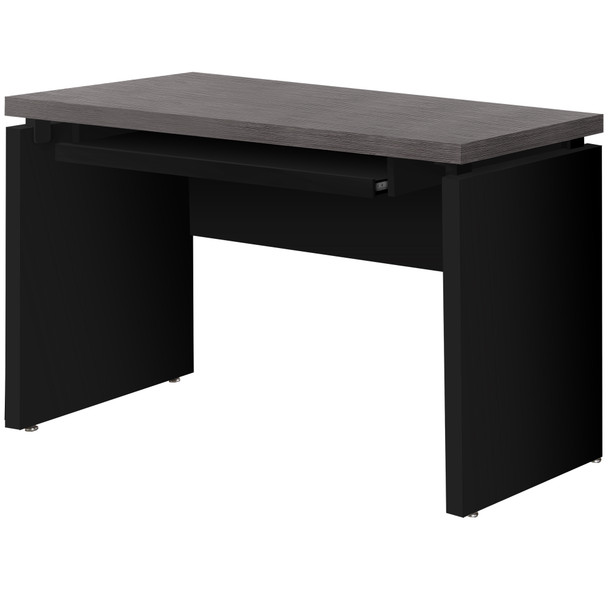 30.75" Black Particle Board  MDF  and Laminate Computer Desk with a Grey Top