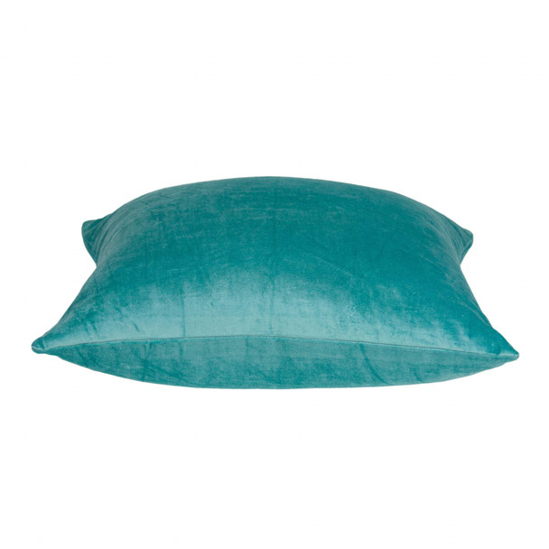 20" x 7" x 20" Transitional Aqua Solid Pillow Cover With Poly Insert